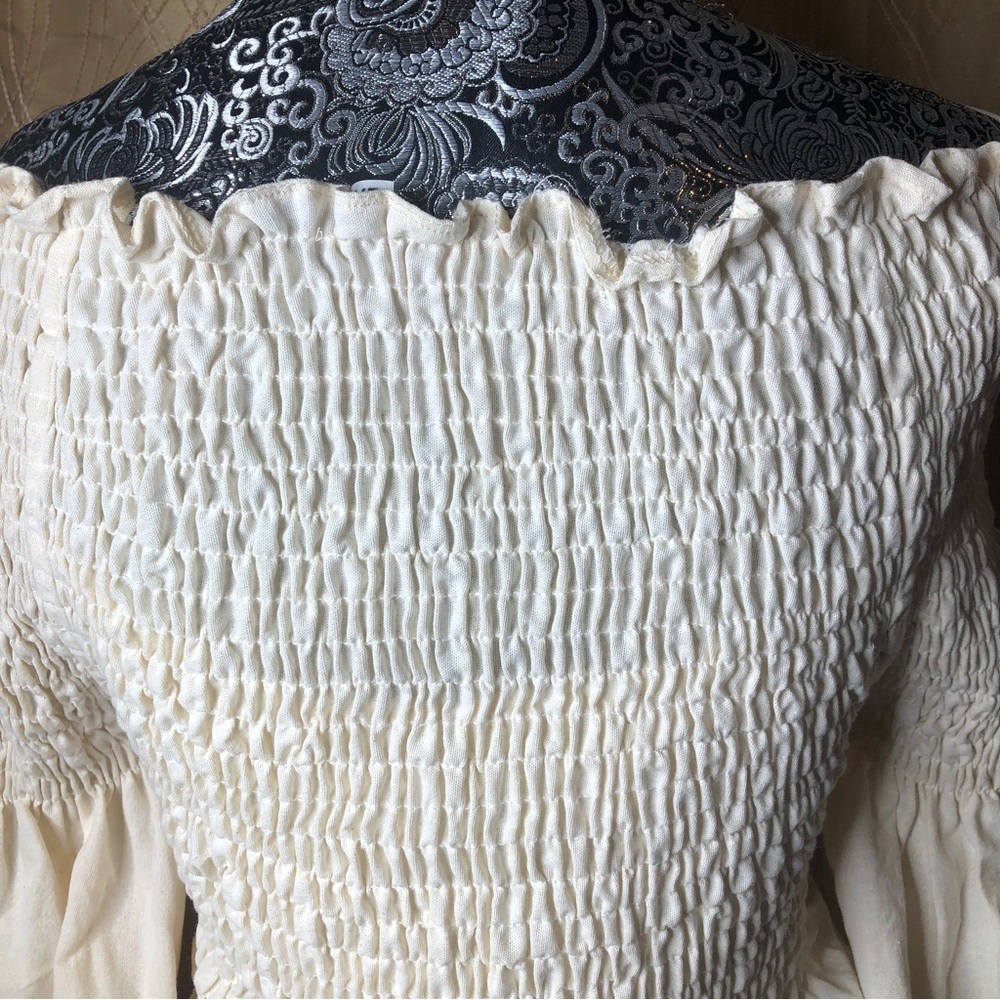 Handmade artisan womens Mexican embroidered off shoulder cotton blouse 2XL - Picture 6 of 13